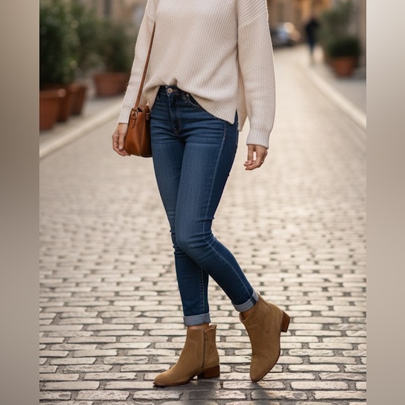 179$ COLE HAAN coastal Golden Toffee Suede Ankle Boots NWOT - Picture 2 of 10